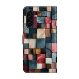 Samsung Galaxy A37 EIDERWOOD Faux Leather Case with Built-in Card Holder & Stand Function - Colorful Squares
