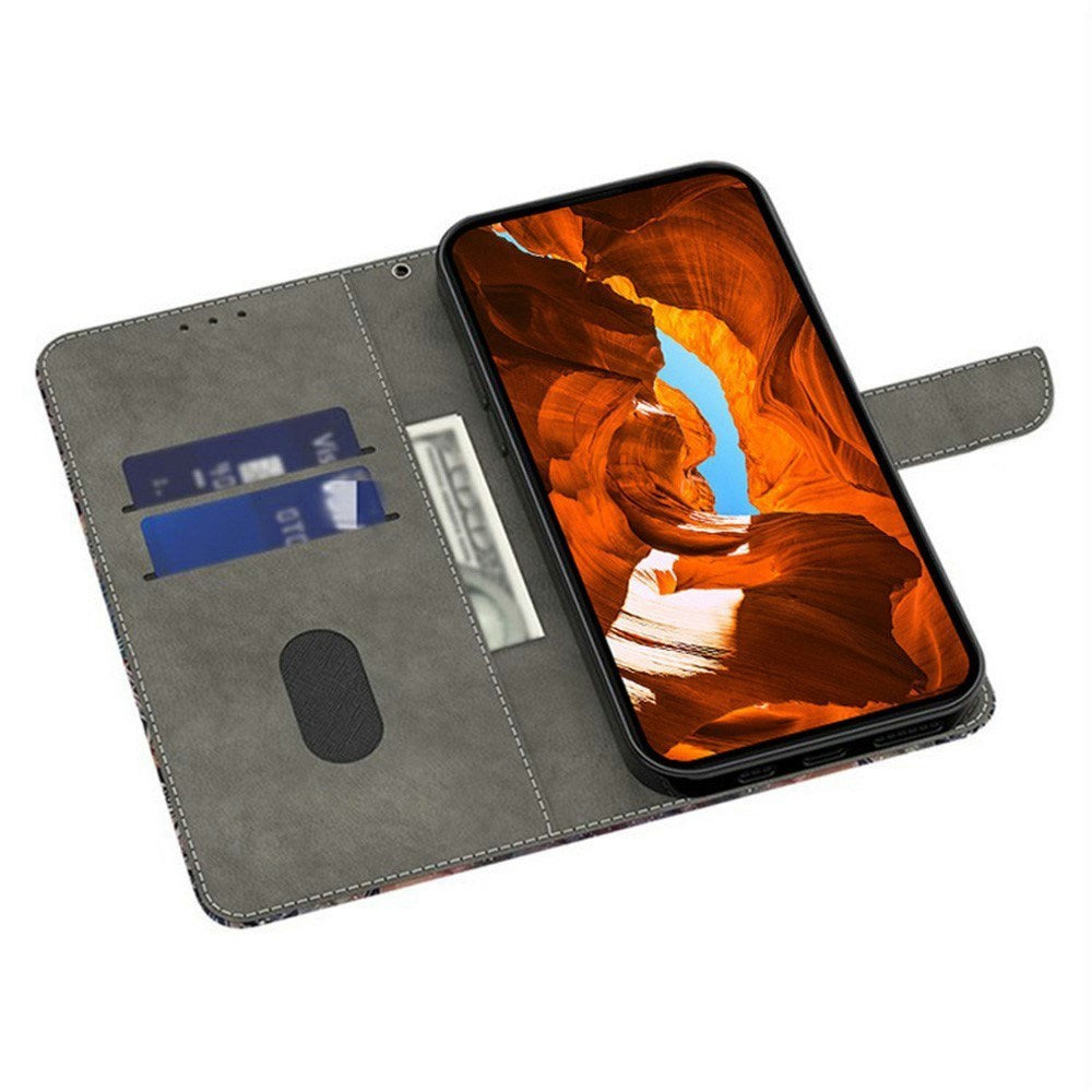 Samsung Galaxy A57 EIDERWOOD Faux Leather Case with Built-in Card Holder & Stand Function - Cats