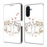 Samsung Galaxy A57 EIDERWOOD Faux Leather Case with Built-in Card Holder & Stand Function - Cats & Hearts