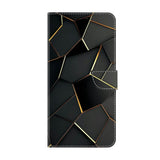 Samsung Galaxy A57 EIDERWOOD Faux Leather Case with Built-in Card Holder & Stand Function - Black / Gold