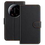 Xiaomi 17 Ultra EIDERWOOD Faux Leather Flip Case with Card Holder & Stand Function - Black