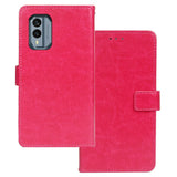 Nokia X30 Leather Flip Case w. Wallet - Pink