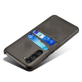 Samsung Galaxy S23 Fabric / Leather Case w. Double Card Holder - Black