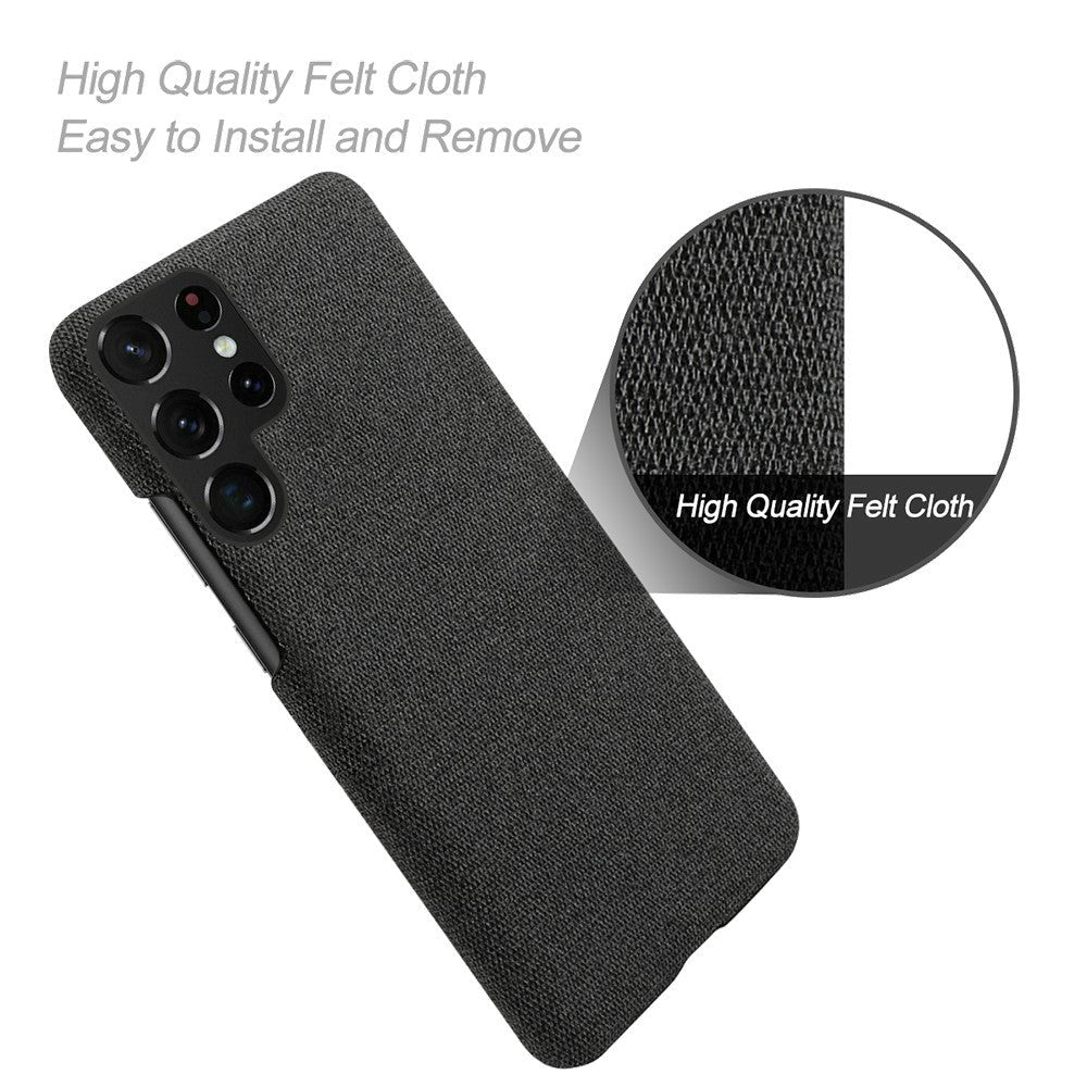 Samsung Galaxy S23 Ultra Fabric Plastic Case - Black