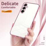 Samsung Galaxy A27 EIDERWOOD Flexible Plastic Case - Glossy Surface - Transparent / Pink