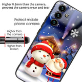 Samsung Galaxy A14 (5G) Christmas Case w. Back Glass - Santa Claus and Snowman