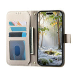 iPhone 18 Pro / 17 Pro EIDERWOOD Faux Leather Flip Case with Texture & Strap - White