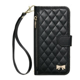 iPhone 18 Pro / 17 Pro EIDERWOOD Faux Leather Flip Case with Texture & Strap - Black