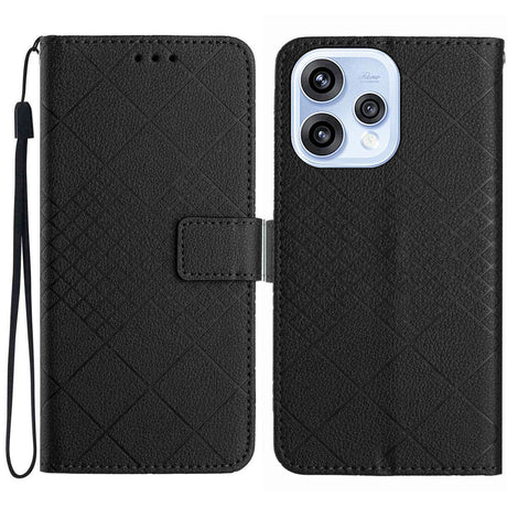 OPPO Reno15 (5G) EIDERWOOD Faux Leather Flip Case with Strap - Black