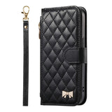 iPhone 18 Pro Max / 17 Pro Max EIDERWOOD Faux Leather Flip Case with Texture & Strap - Black