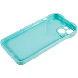 iPhone 14 3D Plastic Case Flexible with Heart - Blue