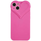 iPhone 14 3D Plastic Case Flexible with Heart - Purple