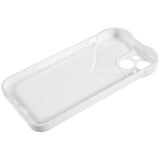 iPhone 14 3D Plastic Case Flexible with Heart - White