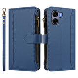 OPPO A6x EIDERWOOD Faux Leather Flip Case with 9 x Card Holder & Zipper Pocket - Blue