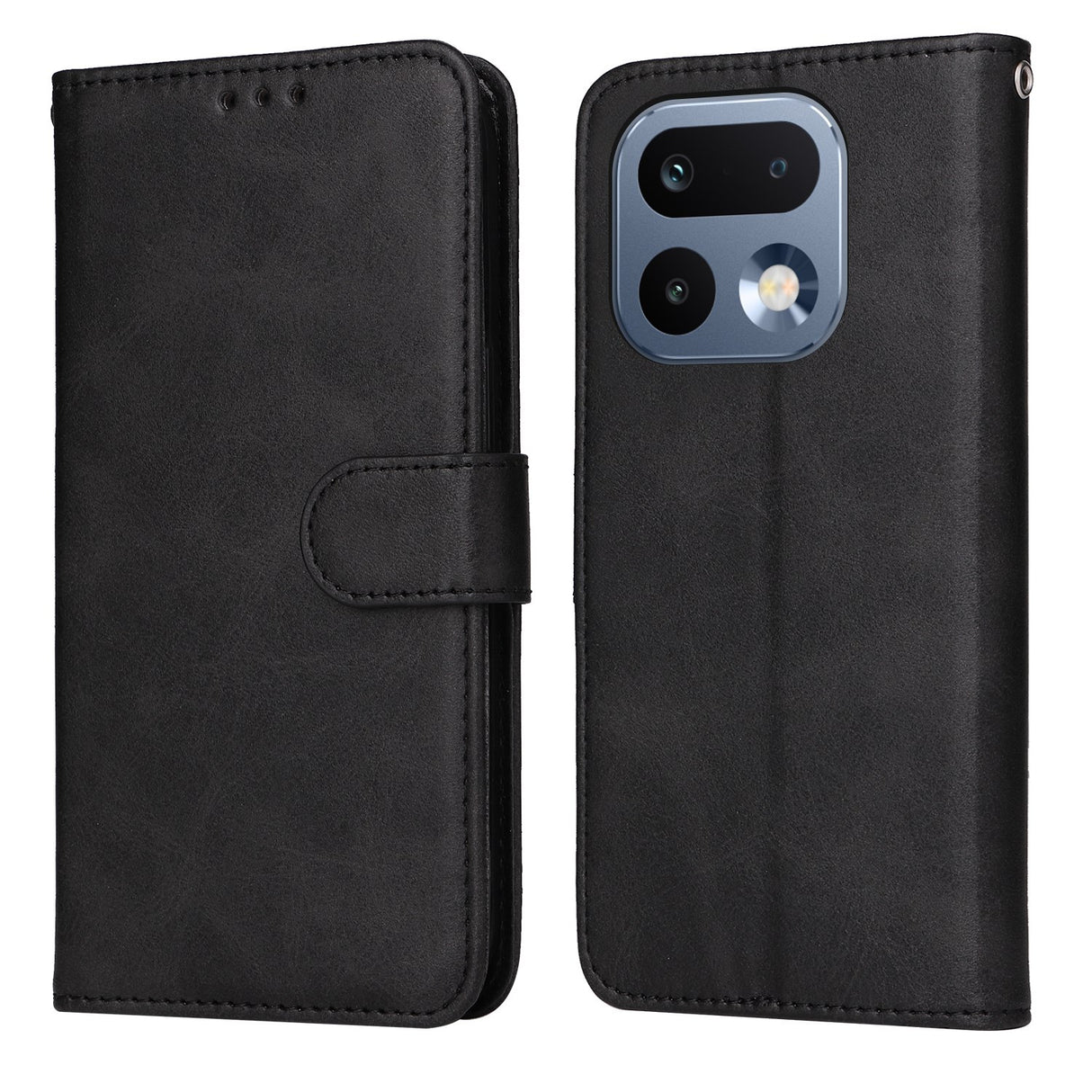Realme 16 Pro EIDERWOOD Faux Leather Flip Case with Strap - Black