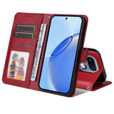 Realme 16 Pro EIDERWOOD Faux Leather Flip Case with Strap - Red