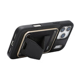 iPhone 17 Pro EIDERWOOD Faux Leather Back Case with Card Holder & Stand Function - MagSafe Compatible - Black