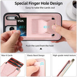 iPhone 17 Pro EIDERWOOD Faux Leather Back Case with Card Holder & Stand Function - MagSafe Compatible - Pink