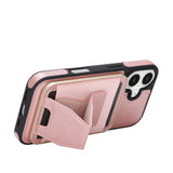 iPhone 17 EIDERWOOD Faux Leather Back Case with Card Holder & Stand Function - MagSafe Compatible - Pink
