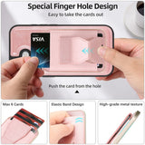 iPhone 17 EIDERWOOD Faux Leather Back Case with Card Holder & Stand Function - MagSafe Compatible - Pink