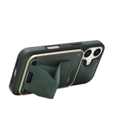 iPhone 17 EIDERWOOD Faux Leather Back Case with Card Holder & Stand Function - MagSafe Compatible - Green