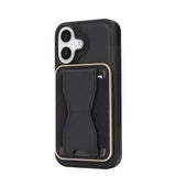iPhone 17 EIDERWOOD Faux Leather Back Case with Card Holder & Stand Function - MagSafe Compatible - Black
