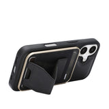 iPhone 17 EIDERWOOD Faux Leather Back Case with Card Holder & Stand Function - MagSafe Compatible - Black