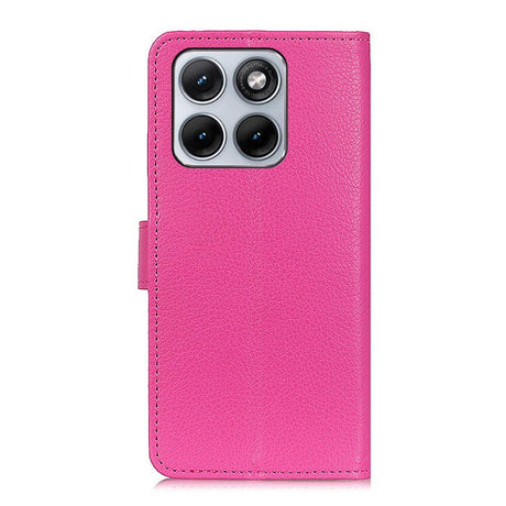 Motorola Edge 70 Fusion EIDERWOOD Faux Leather Flip Case with Card Holder & Stand Function – Pink