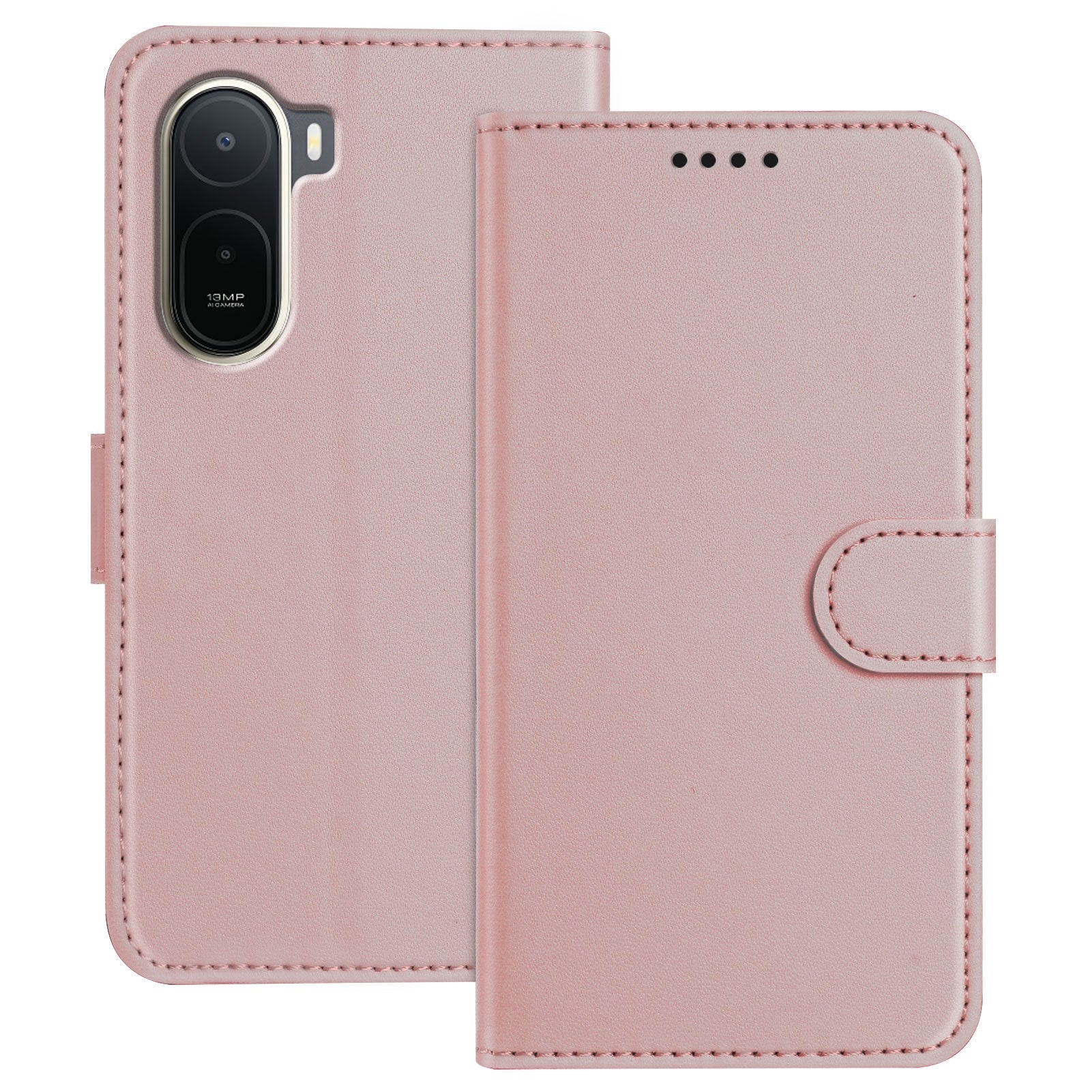 Xiaomi Redmi A7 Pro EIDERWOOD Faux Leather Flip Case with Card Holder & Stand Function - Rose Gold