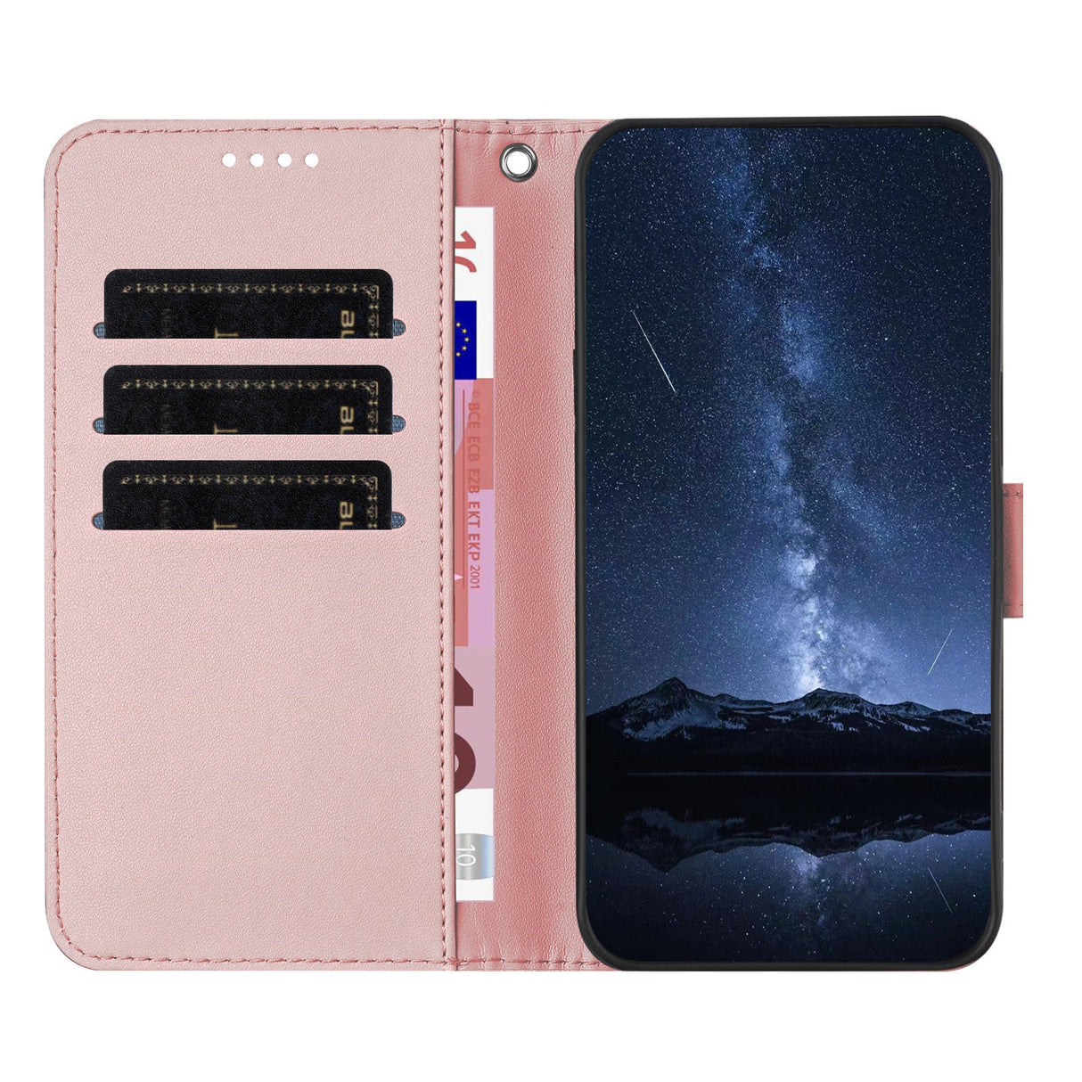 Xiaomi Redmi A7 Pro EIDERWOOD Faux Leather Flip Case with Card Holder & Stand Function - Rose Gold