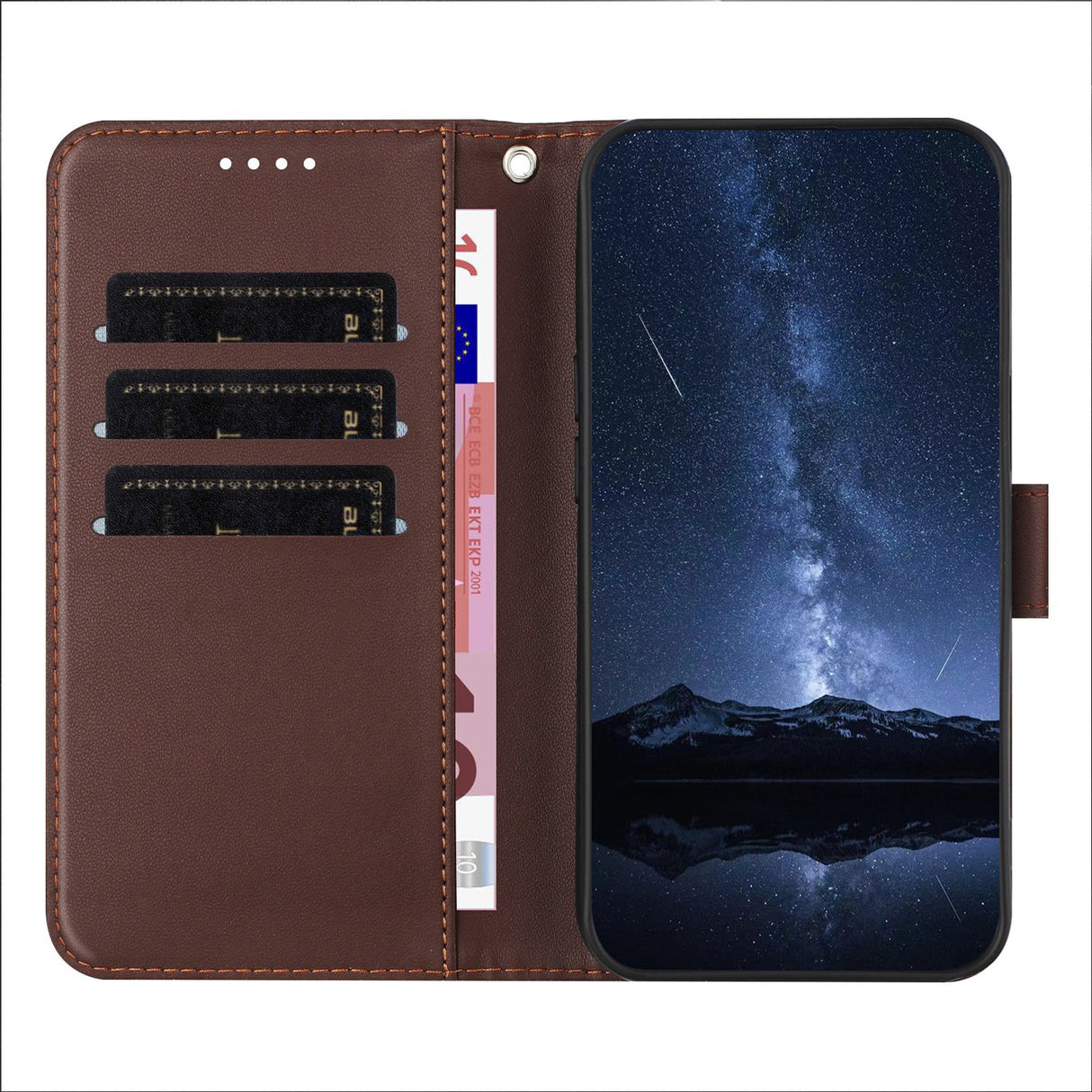 Xiaomi Redmi A7 Pro EIDERWOOD Faux Leather Flip Case with Card Holder & Stand Function - Brown
