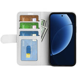 Realme GT 8 Pro EIDERWOOD Faux Leather Flip Case with Card Holder & Stand Function - White