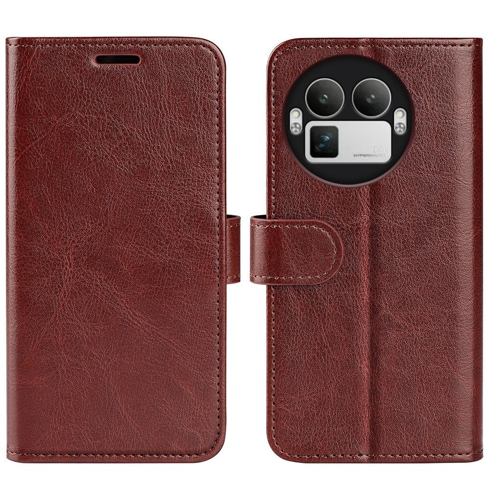 Realme GT 8 Pro EIDERWOOD Faux Leather Flip Case with Card Holder & Stand Function - Brown