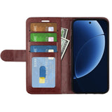 Realme GT 8 Pro EIDERWOOD Faux Leather Flip Case with Card Holder & Stand Function - Brown