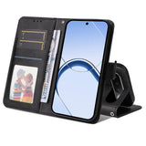 Realme 16 EIDERWOOD Faux Leather Flip Case with Strap - Black