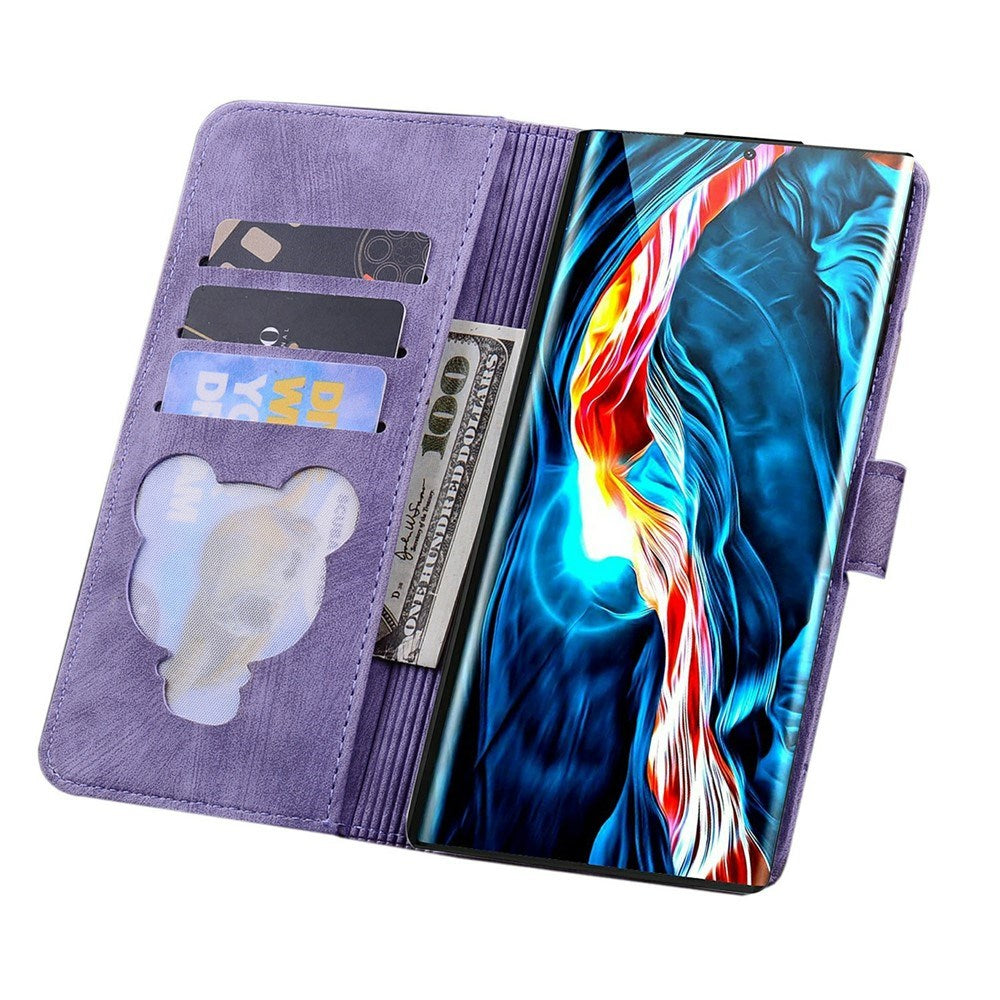 Samsung Galaxy S26 EIDERWOOD Flip Cover with Print / Card Holder / Strap - Purple