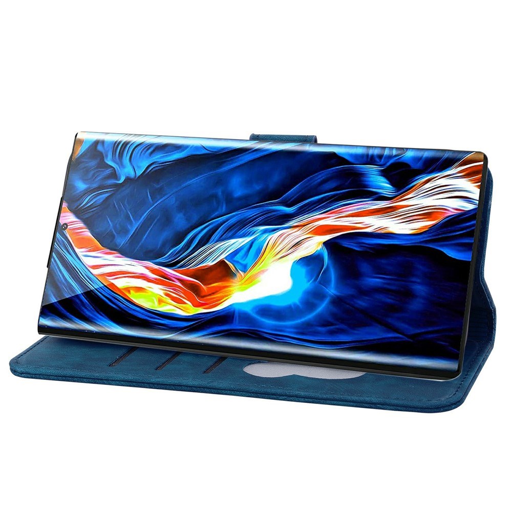 Samsung Galaxy S26 Ultra EIDERWOOD Flip Cover with Print / Card Holder / Strap - Blue