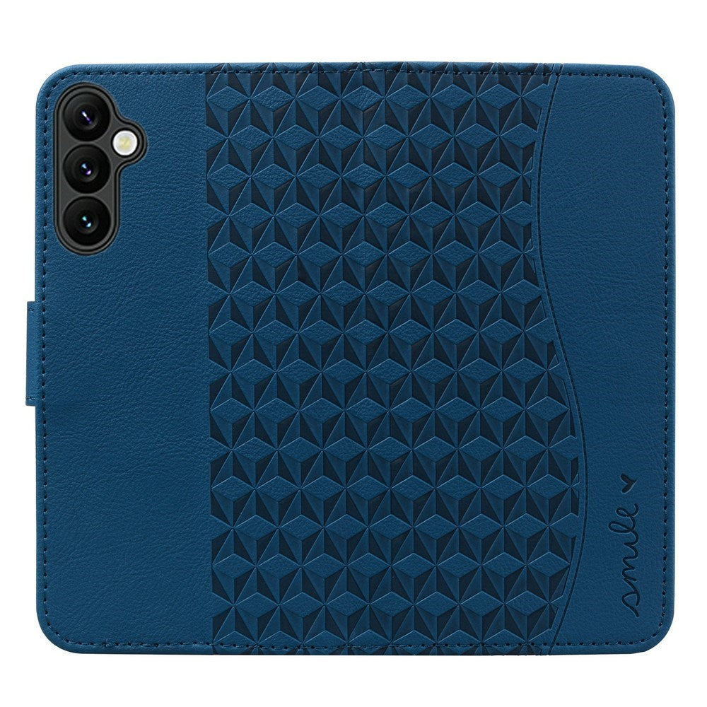 Samsung Galaxy A57 EIDERWOOD Flip Cover with Print - Card Holder and Strap - Blue