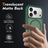 iPhone 18 Pro / 17 Pro EIDERWOOD 2-in-1 Matte Hybrid Plastic Case w. Screen Protector Film - MagSafe Compatible - Green