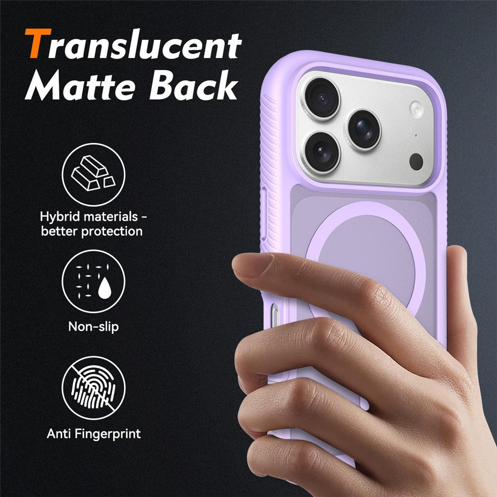 iPhone 18 Pro / 17 Pro EIDERWOOD 2-in-1 Matte Hybrid Plastic Case w. Screen Protector Film - MagSafe Compatible - Purple