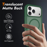 iPhone 18 Pro Max / 17 Pro Max EIDERWOOD 2-in-1 Matte Hybrid Plastic Case w. Screen Protector Film - MagSafe Compatible - Green