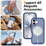 iPhone 17 EIDERWOOD Matte Hybrid Case with Screen Protector Frame - Blue