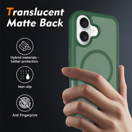 iPhone 17 EIDERWOOD Matte Hybrid Case with Screen Protector Frame - Green