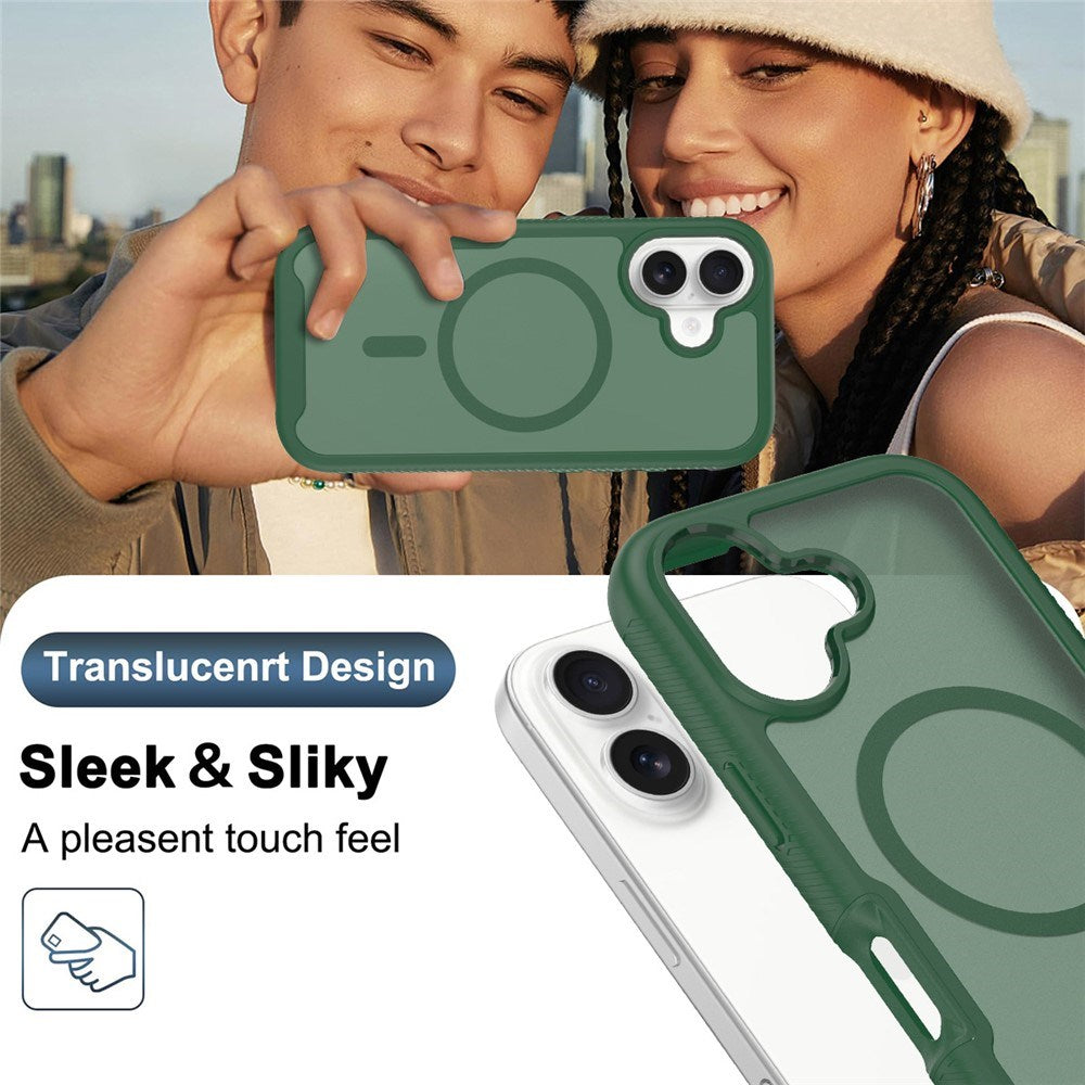 iPhone 17 EIDERWOOD Matte Hybrid Case with Screen Protector Frame - Green