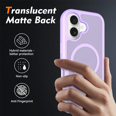 iPhone 17 EIDERWOOD Matte Hybrid Case with Screen Protector Frame - Purple