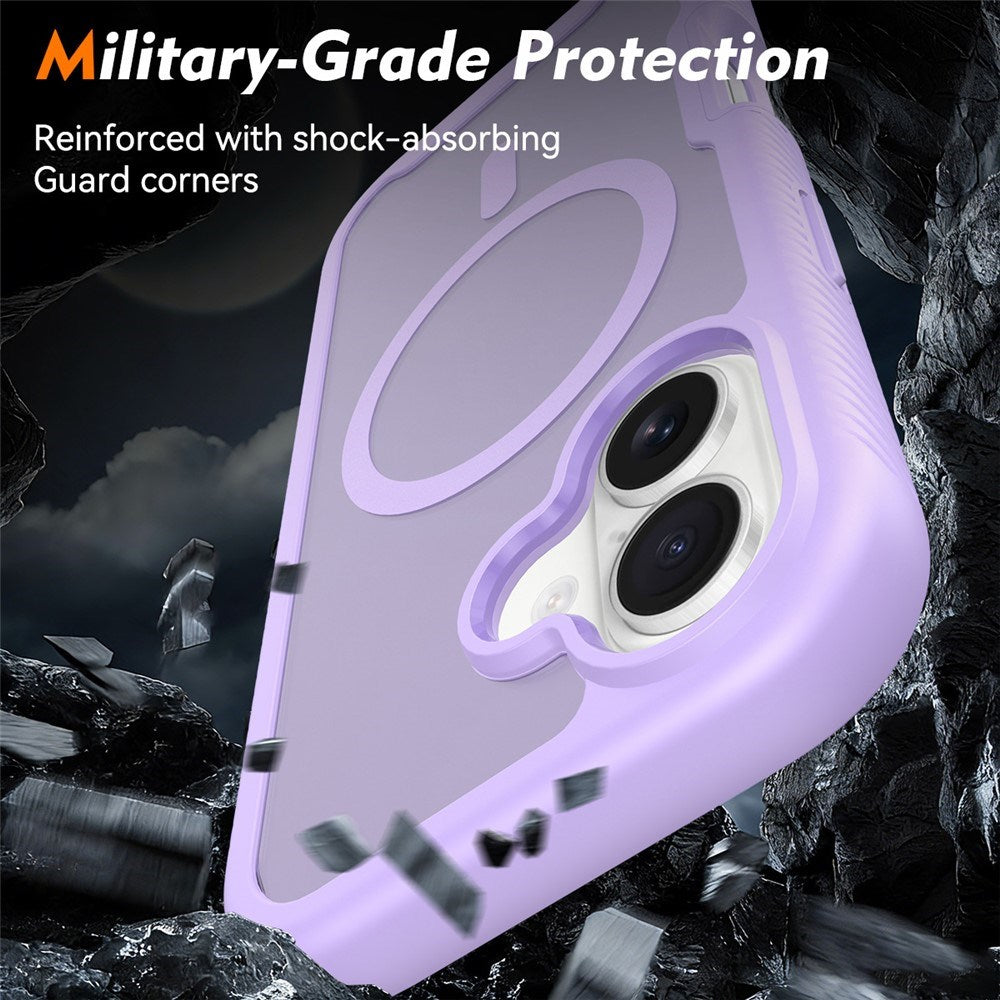 iPhone 17 EIDERWOOD Matte Hybrid Case with Screen Protector Frame - Purple
