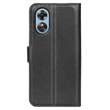 OPPO A17 EIDERWOOD Faux Leather Flip Case with Card Holder & Stand Function - Black