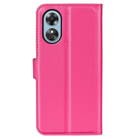 OPPO A17 EIDERWOOD Faux Leather Flip Case with Card Holder & Stand Function - Pink