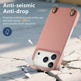 iPhone 17 Pro EIDERWOOD Faux Leather Back Case with Strap - Pink