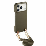 iPhone 17 Pro Max EIDERWOOD Faux Leather Back Case with Strap - Green